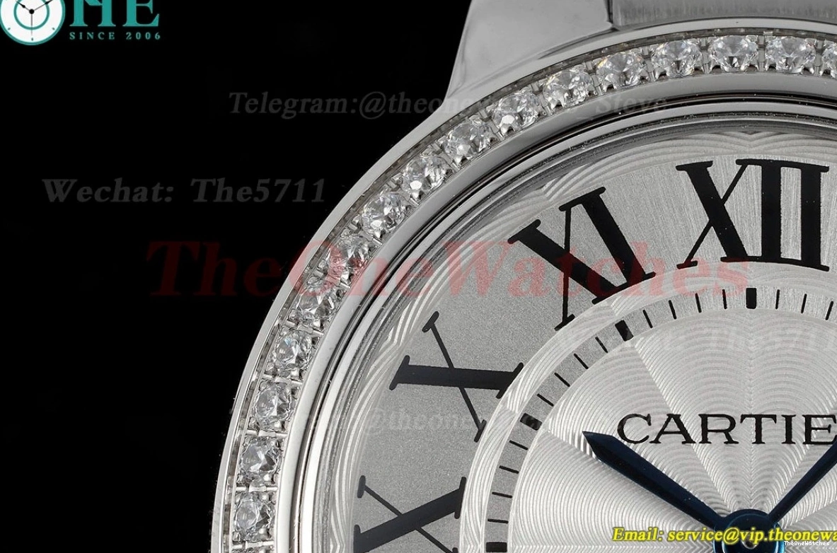 Ballon Dia 33mm White De Bleu SS SS Dial Quartz Cartier AF 0417